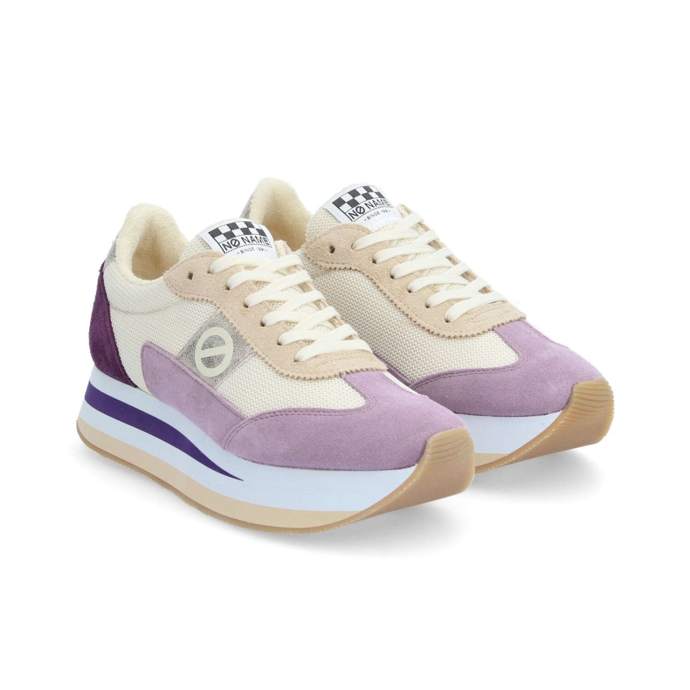 FLEX M JOGGER W - SUEDE/SDE/KNIT - LILAS/BEIGE/BLANC CASSE